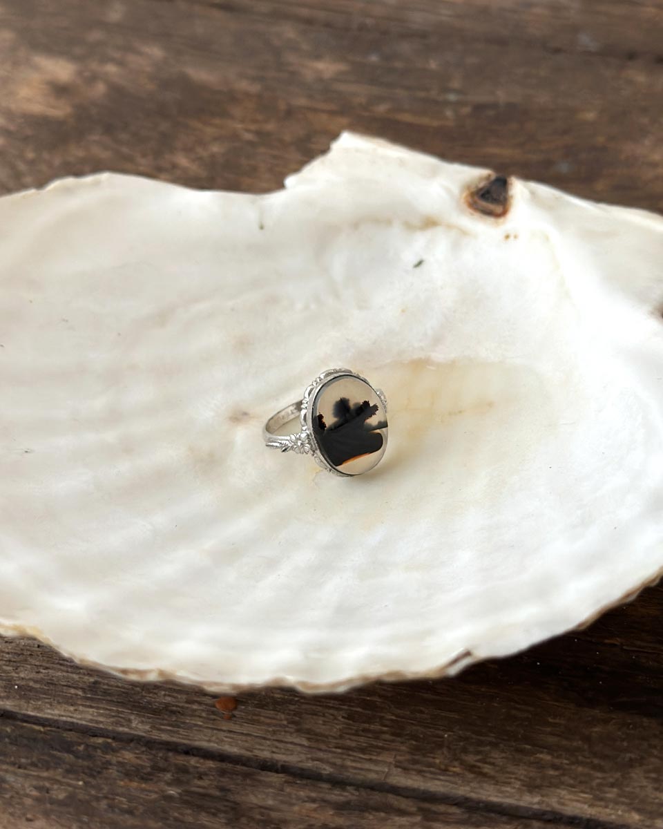 Sterling Silver Agate Ring