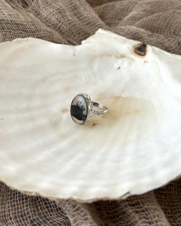 Sterling Silver Agate Ring