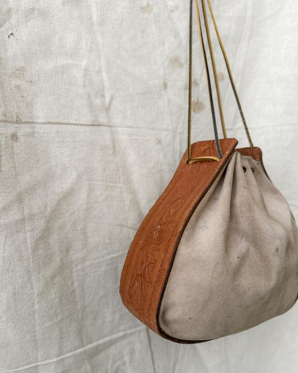 Vintage Tooled Leather Satchel