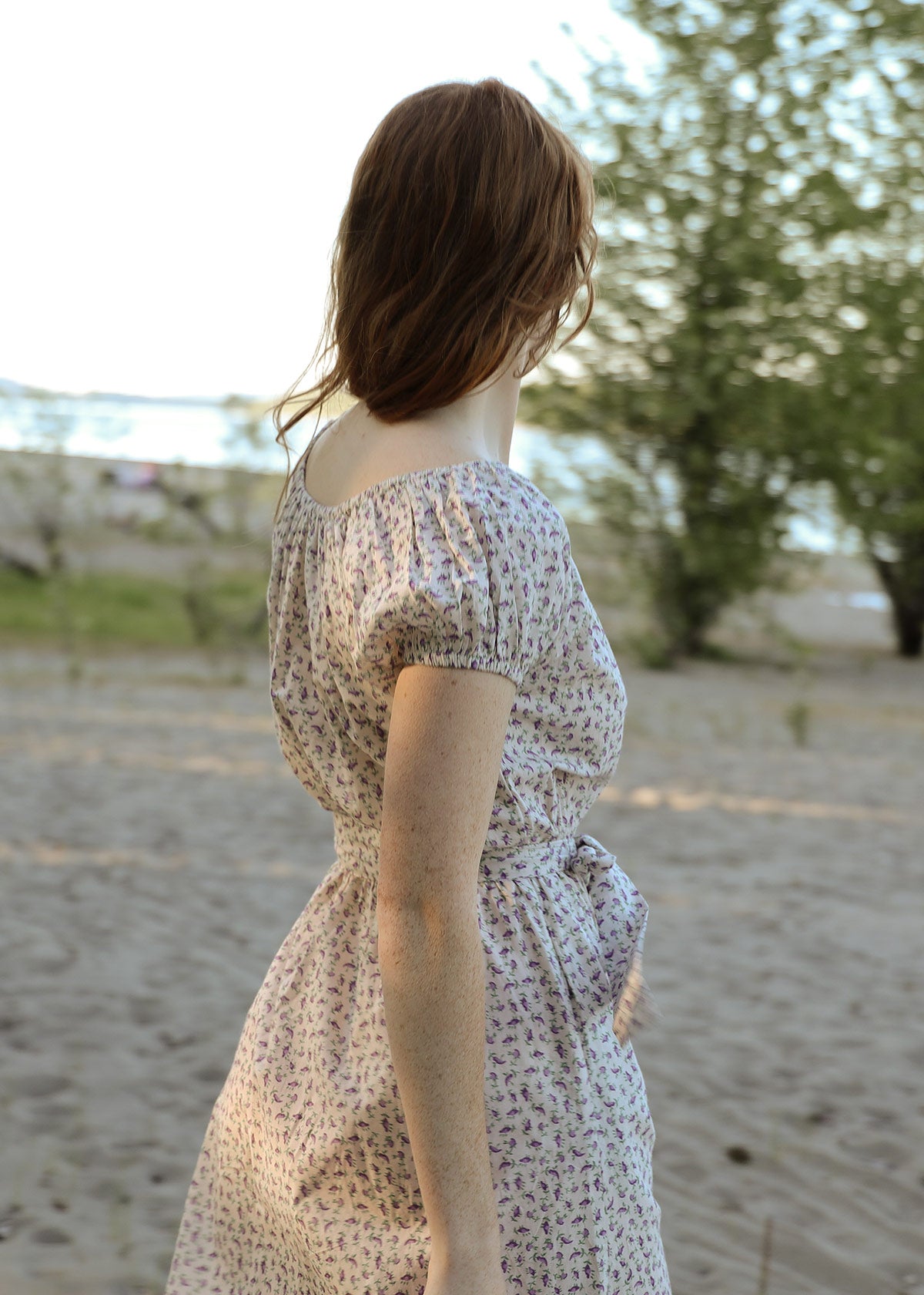 Atèlette Lavender Floral Button Down Midi Dress - CALAIS - Consciously Crafted