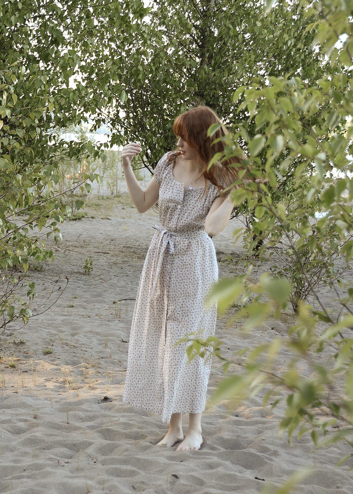 Atèlette Lavender Floral Button Down Midi Dress - CALAIS - Consciously Crafted