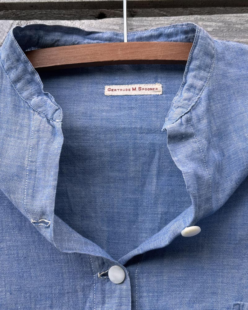Vintage 1920s Chambray Work Dress
