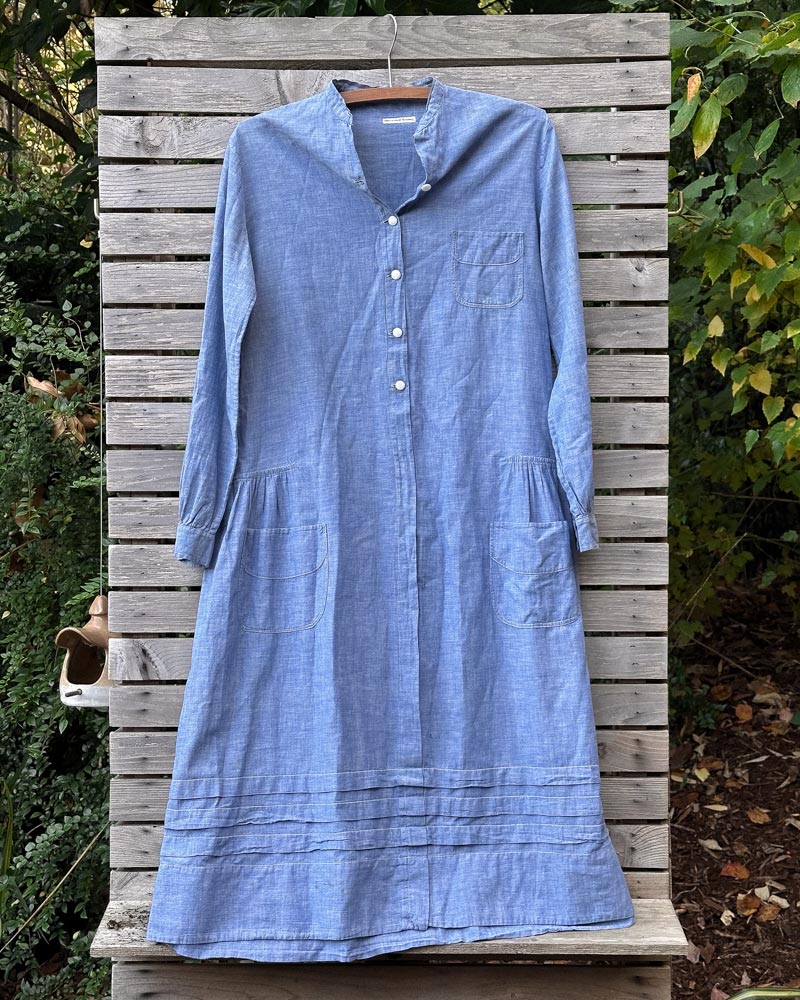 Vintage 1920s Chambray Work Dress
