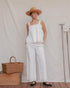 Aveline Pantaloons in Lait styled with the Louisette Top in matching cotton