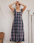 Carlota Dress in Colchester Plaid cotton with pintuck bodice and ruffle hem