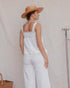 Louisette Top in Lait warm white cotton with pintucks and lace trim