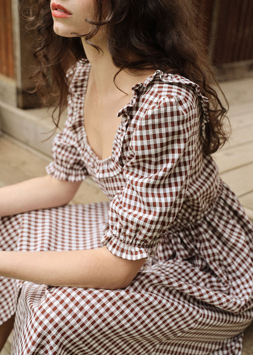 brown and white gingham dress Women's Sands Of Life Dress, Brown