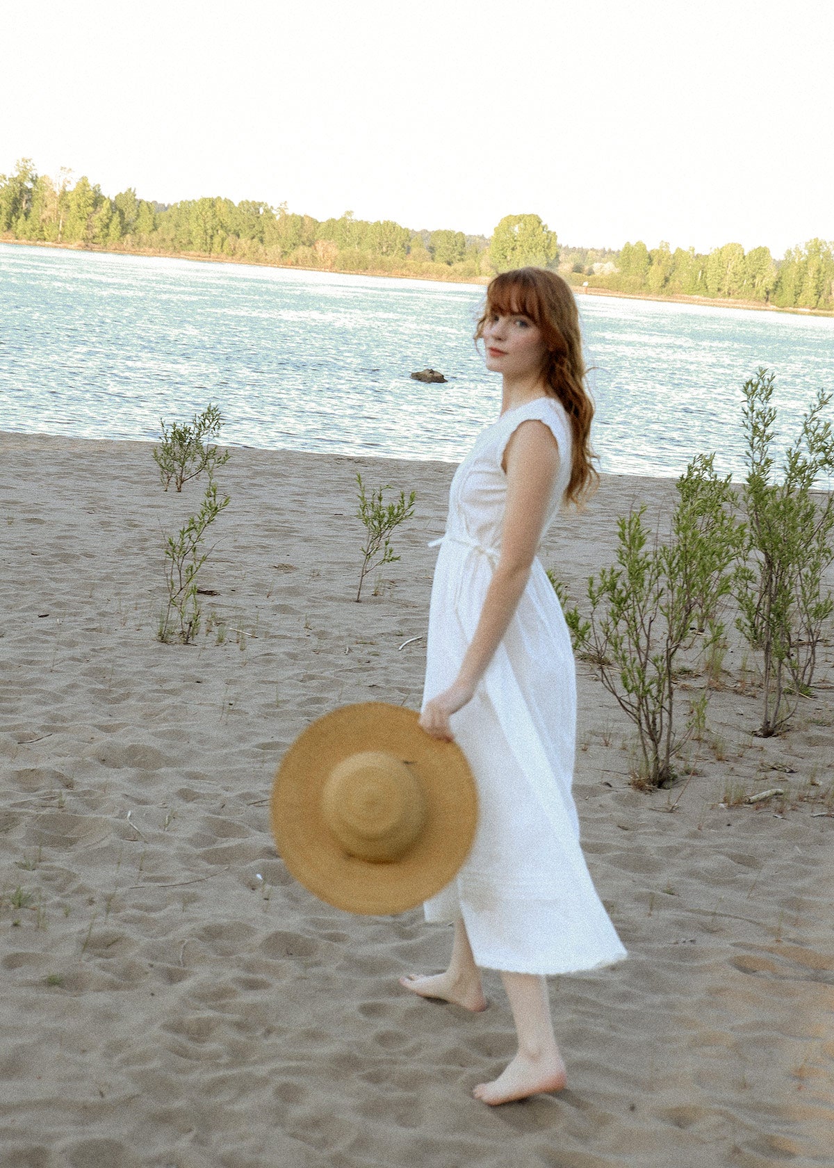 Atèlette - Antique Inspired White Cotton Midi Dress - DASHWOOD - Consciously Crafted