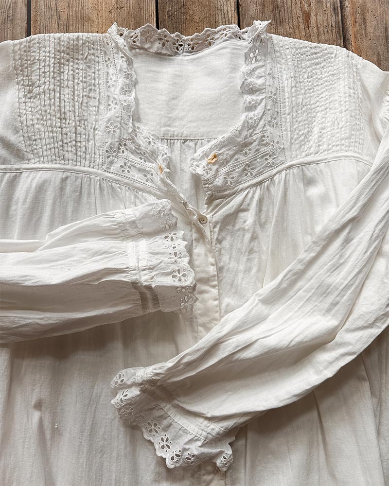 Antique Cotton Pintuck Nightgown