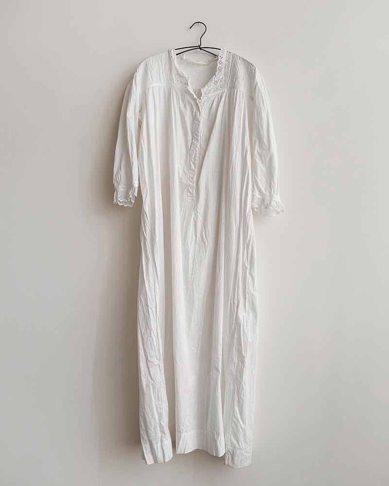 Antique Cotton Pintuck Nightgown