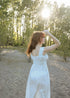 Atèlette White Cotton Ditsy Floral Midi Dress - HELENE - Consciously Crafted Clothing