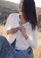 ATÈLETTE - Soft White Bamboo Cotton Pointelle Cardigan - SORELLE - Romantic Slow Fashion Label