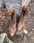 Vintage Two Toned Leather Lace-Up Boots