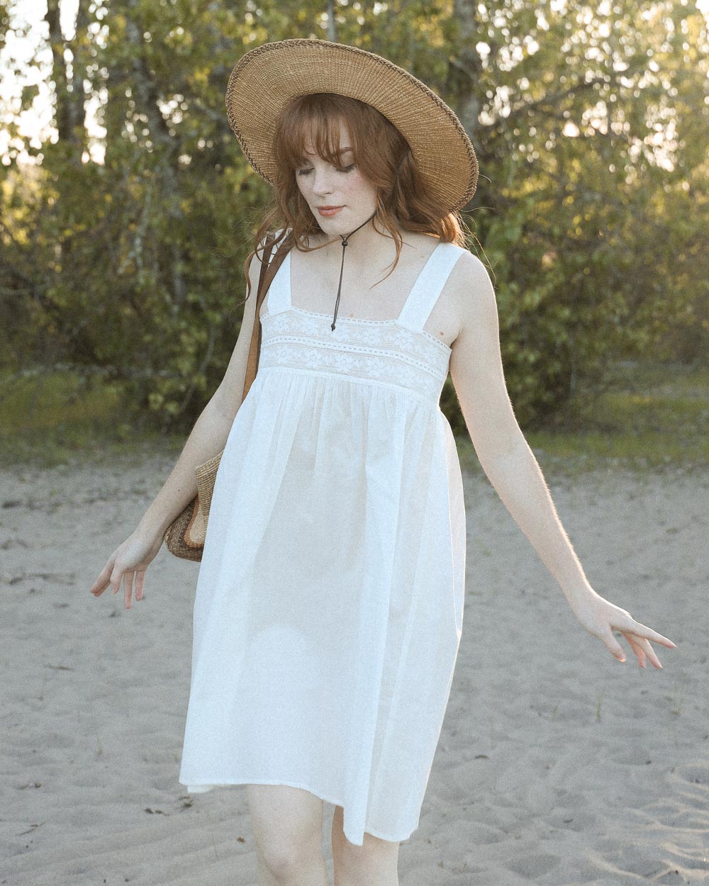 Atèlette Edwardian Inspired White Cotton Chemise - Odile